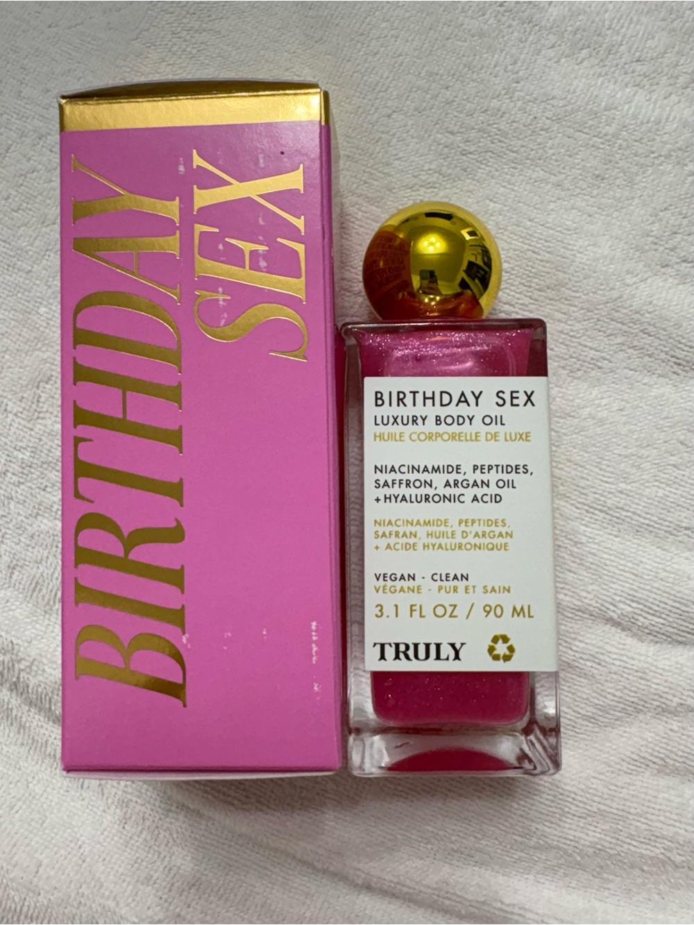 TRULY Birthday Sex Luxury Body Oil - Pink with Gold Cap